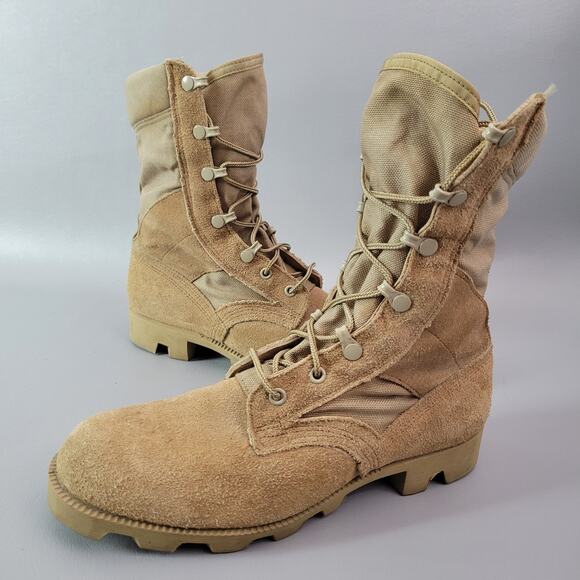 RO SEARCH US Military Combat Boots Men 6W Rugged Desert Sand Suede & Fabric - Picture 1 of 14